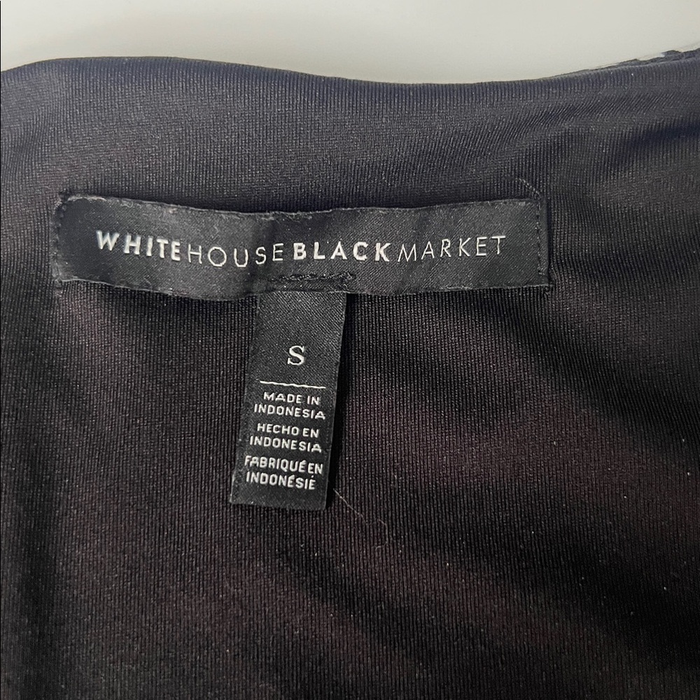 White House Black Market Black and White Patterned Women's Blouse‎ - S - Picture 5 of 8